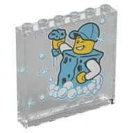 Panel 1 x 6 x 5 with Minifig in Bright Light Blue Sponge Suit, Cap, Bubbles print