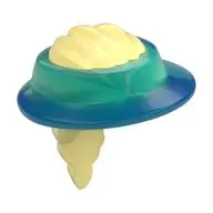 Hair and Hat, Visor Trans-Light Blue Pattern