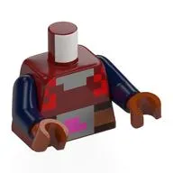 Torso, Dark Blue Arms, Sienna Brown Hands with print