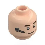 Minifig Head Agent Coulson, Dark Brown Eyebrows, Headset / Silver Sunglasses