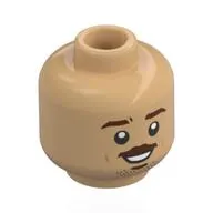 Minifig Head Charles Leclerc, Reddish Brown Eyebrows, Moustache, Open Mouth Smile