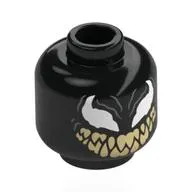 Minifig Head Venom, White Spider Eyes, Tan Sharp Teeth