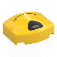 Brick Round 3 x 4, Curved Triple, No Studs with Black/Dark Bluish Grey Nose, Closed Mouth print