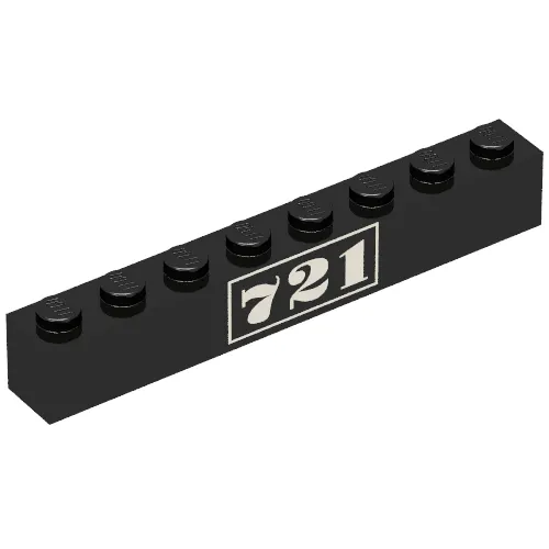 Brick 1 x 8 with Gold '721' Print
