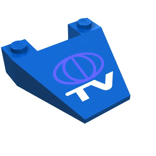 Brick Wedged, Sloped 4 x 4 Taper with TV Logo Print