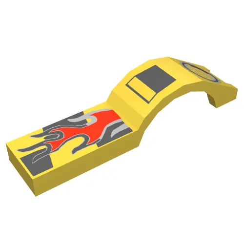 Wheel Arch, Mudguard 1 x 4 1/2 with Flame and Headlight Print