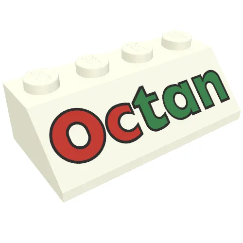 Brick Sloped 45° 2 x 4 with Octan Text Print