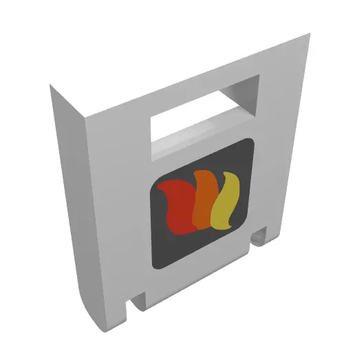 Box 2 x 2 x 2 Door with Slot and Classic Fire Logo Print