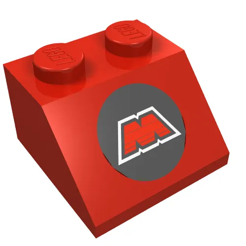 Brick Sloped 45° 2 x 2 with MTron Logo Print