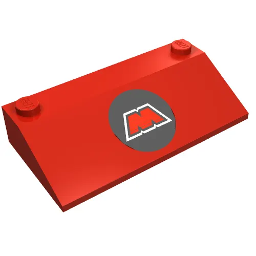 Brick Sloped 33° 3 x 6 with MTron Logo Print