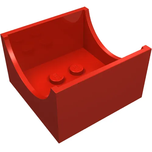 Box 4 x 4 x 2 Bottom with Semicircle Cut-out Ends