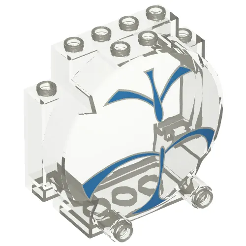 Windscreen 3 x 6 x 5 Bubble with Studs on Top with Blue Force-field Print