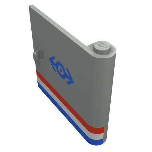 Door 1 x 5 x 4 Right with Red/White/Blue Stripe & Blue Train Logo Print