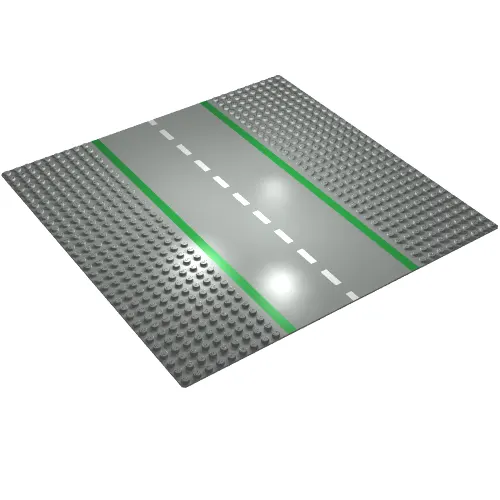 Baseplate 32 x 32 with 9-Stud Straight and Road Print