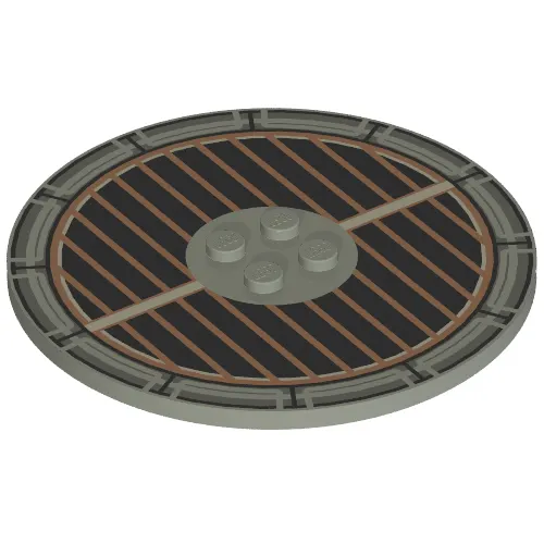 Plate Special Round 8 x 8 with 2 x 2 Center Studs with Grille Print