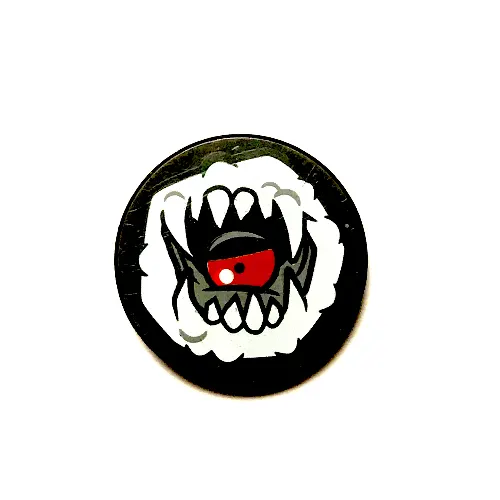 Tile Round 2 x 2 with Open Mouth, White Lips, Fangs, Tongue print