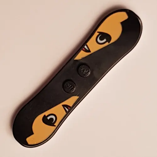 Sports Snowboard with Light Nougat Minifig Head Print, White Bottom