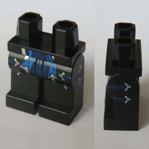 Hips and Black Legs with Blue Sash, Dark Blue Straps, Silver Buckles