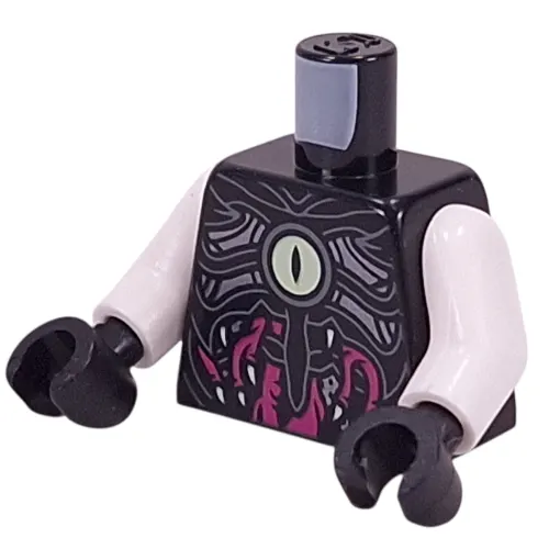 Torso, Yellowish Grey Eye, Silver Armor, Magenta Markings print, White Arms, Black Hands