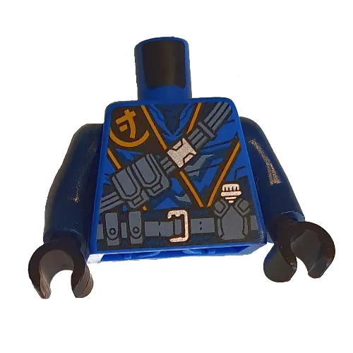 Torso Robe, Gold Trim, Sand Blue Utility Belt Print (Jay), Dark Blue Arms, Black Hands