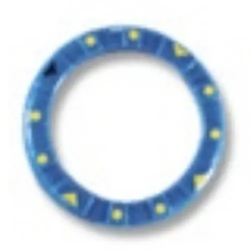 Watch, Bezel Round, Smooth, Thick, Small with Black Triangle, Yellow Triangles and Dots print