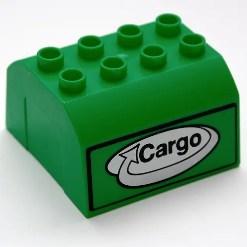 Duplo Train Cab Upper Section, with 'Cargo' Print