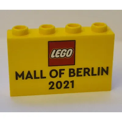 Panel 1 x 4 x 2 with Side Supports - Hollow Studs with "LEGO MALL OF BERLIN 2021" print
