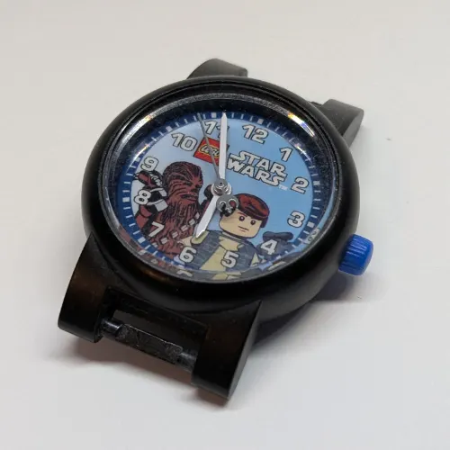 Watch Face with 'LEGO Star Wars' Logo, Silver Circle, Han Solo and Chewbacca Print