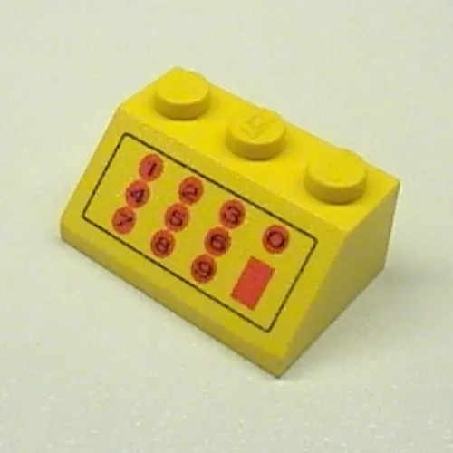Brick Sloped 45° 2 x 3 with Red and Black Cash Register Print