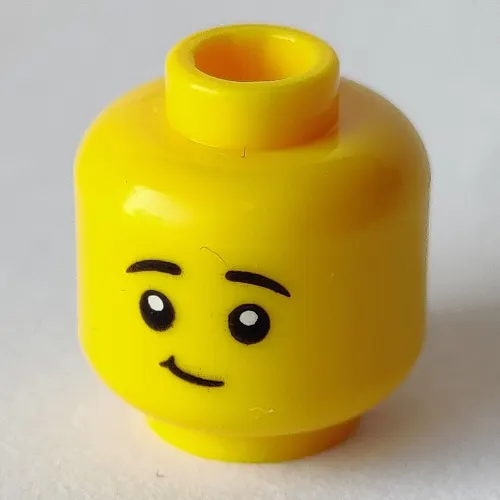 Minifig Head Popcorn Costume, Crooked Cloed Mouth Smile / Open Mouth Smile print