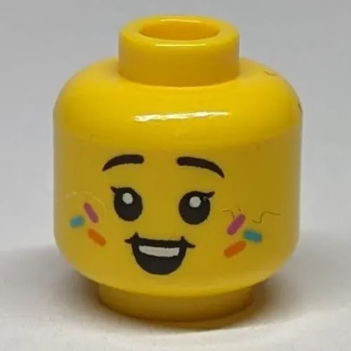 Minifig Head, Sprinkles on Cheeks, Happy, Open Mouth Smile / Closed Mouth Smile print