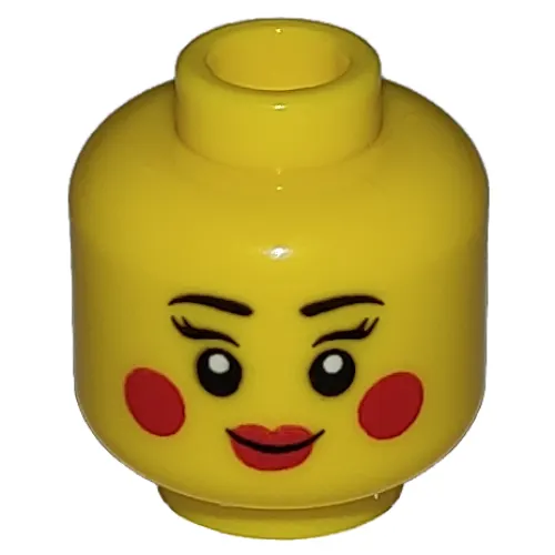 Minifig Head, Red Cheeks and Lips, Smile, Open Mouth / Closed Mouth Print