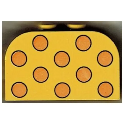 Brick Curved 2 x 4 x 2 Double with Dots Medium Orange Print