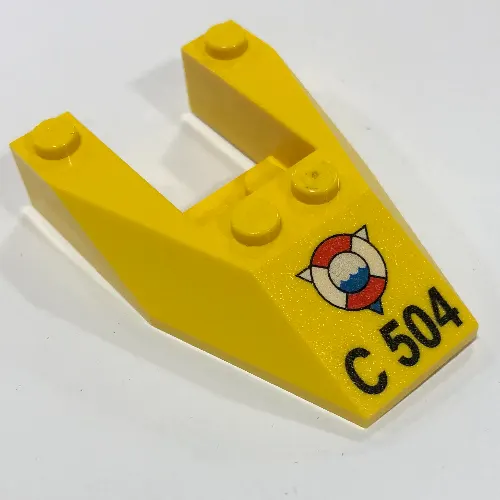 Brick Wedged, Sloped 6 x 4 Cutout, No Stud Notches with 'C 504' Print