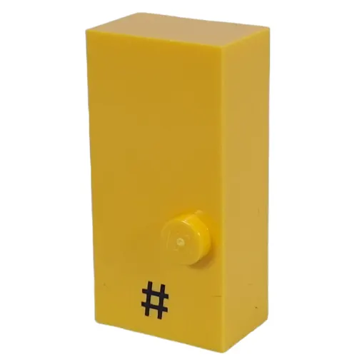 Braille Brick 2 x 4 with 1 Stud ⠠ and '#' Print