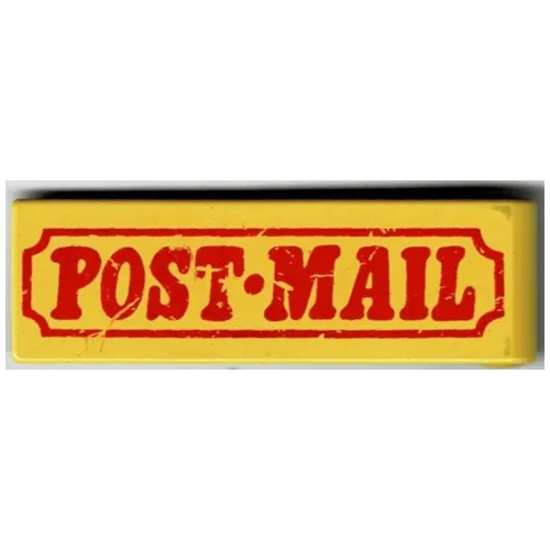 Duplo Door 1 x 4 x 1 with Red 'POST-MAIL' Print
