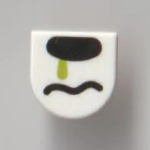 Tile 1 x 1 Half Circle with Snout, Lime Snot print