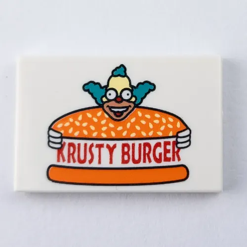 Tile 2 x 3 with Krusty Burger print