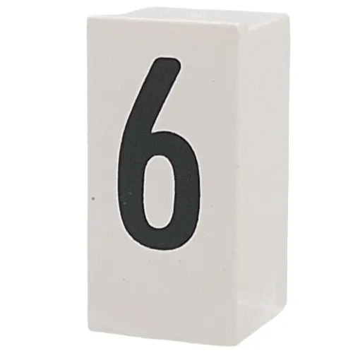 Tile Special 1 x 2 x 5/6 with Stud Hole in End with '6' print
