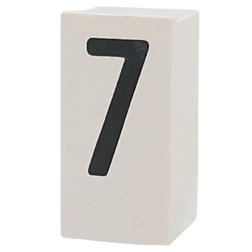 Tile Special 1 x 2 x 5/6 with Stud Hole in End with '7' print