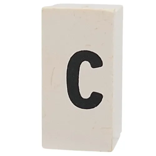 Tile Special 1 x 2 x 5/6 with Stud Hole in End with 'c' print
