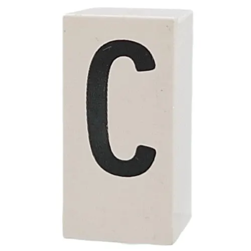 Tile Special 1 x 2 x 5/6 with Stud Hole in End with 'C' print