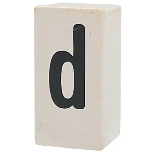 Tile Special 1 x 2 x 5/6 with Stud Hole in End with 'd' print