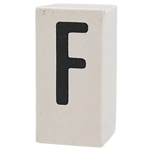 Tile Special 1 x 2 x 5/6 with Stud Hole in End with 'F' print