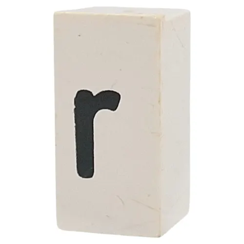 Tile Special 1 x 2 x 5/6 with Stud Hole in End with 'r' print