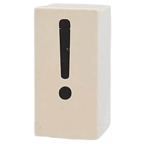Tile Special 1 x 2 x 5/6 with Stud Hole in End with '!' print