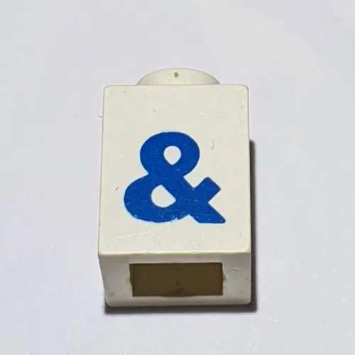Brick 1 x 1 with Blue '&' Print (Bold Font)
