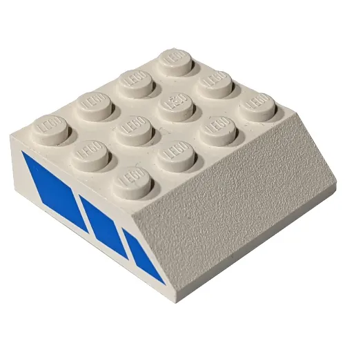 Brick Sloped 45° 4 x 4 with Blue Stripe Print