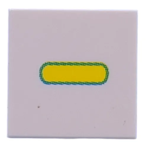 Tile 2 x 2 with Yellow '-' print