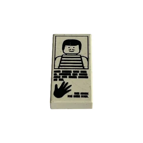 Tile 1 x 2 with Hand Print and Striped Shirt Print